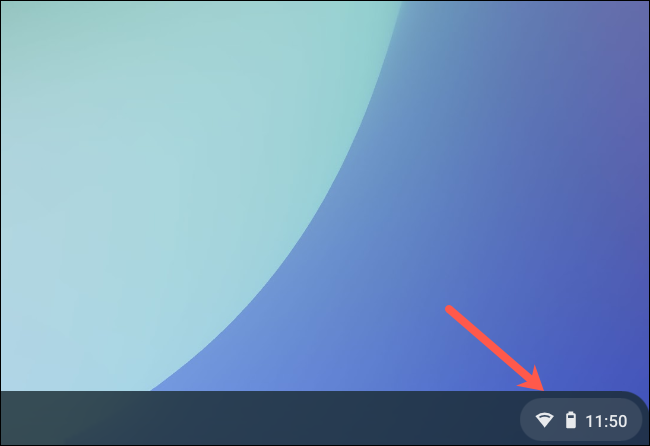 Haga clic en el área de estado de Chromebook