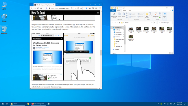 Escritorio de Windows 10 con aplicación de Windows