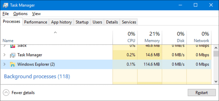 Cómo reiniciar Windows Explorer.exe (con barra de tareas y menú de inicio)