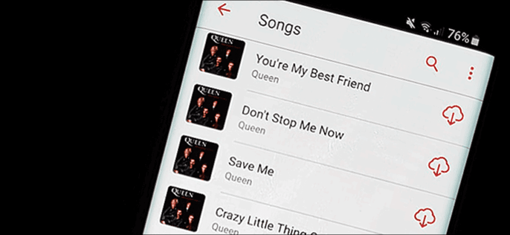 Aplicación de Android Apple Music, que se muestra en un Samsung Galaxy S9