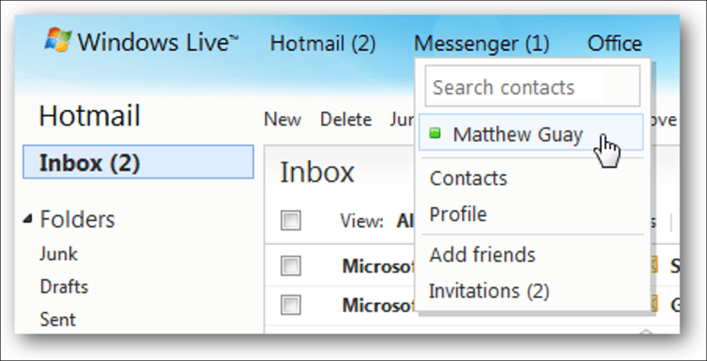 Desactive Messenger en el nuevo Hotmail Wave 4