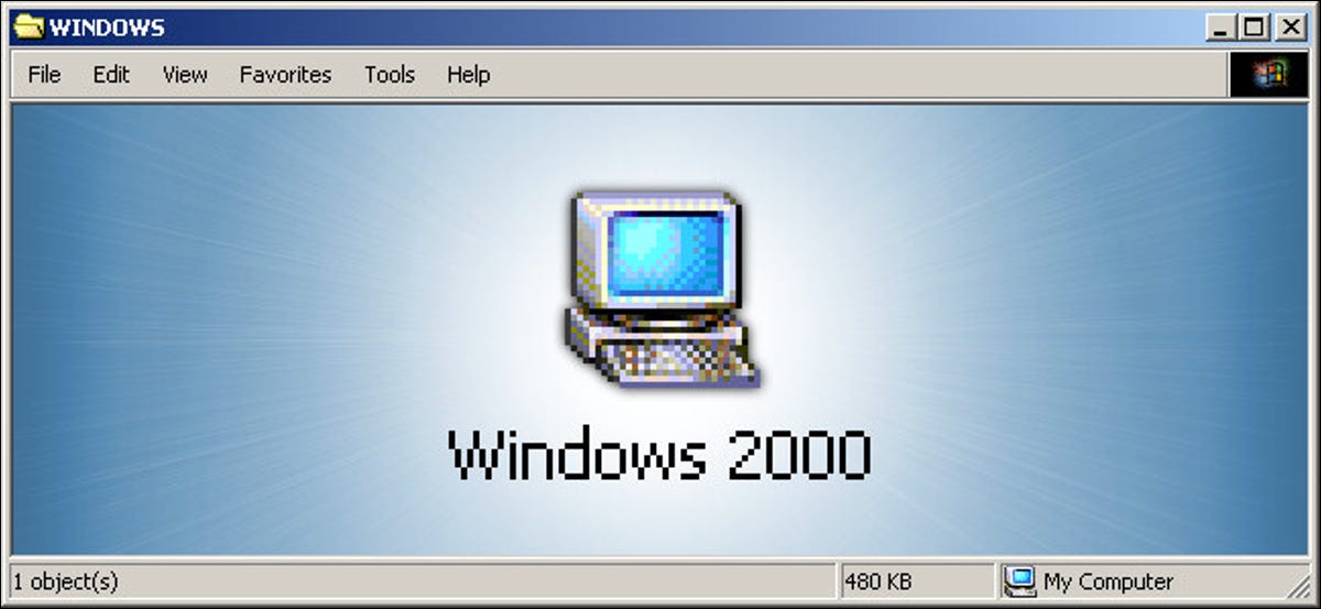 El logotipo de Windows 2000.