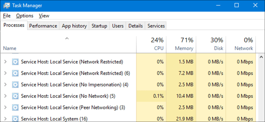 ¿Qué es el proceso de host del servicio (svchost.exe) y por qué se están ejecutando tantos más?