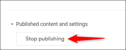 Haga clic en "Deja de publicar."