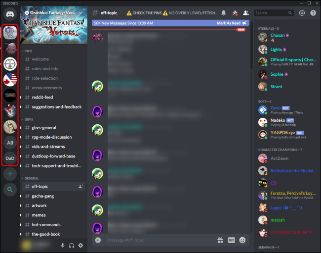 Lista de servidores de Discord