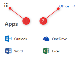 El lanzador de aplicaciones y la opción de Office