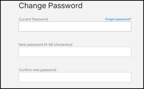 Netflix Establecer una nueva contraseña