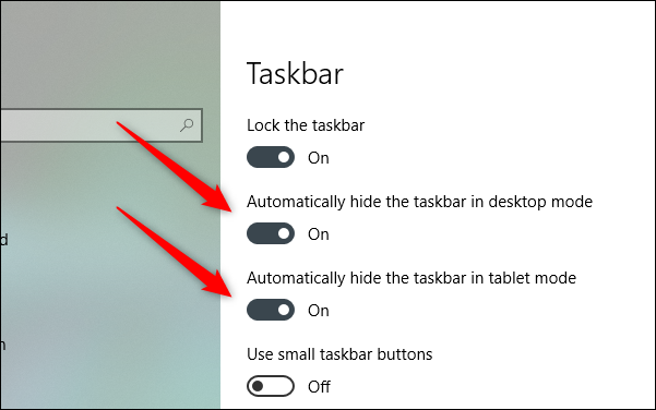 ocultar automáticamente la barra de tareas en el modo de escritorio y tabla