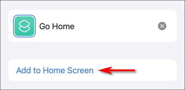 En Atajos, toque "Añadir a la pantalla principal."
