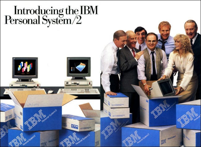 Un anuncio del IBM OS / 2 en una revista.