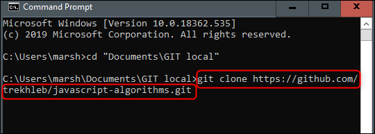 comando git clone