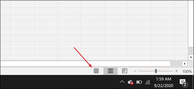 Pinchalo "normal" botón de diseño en Excel