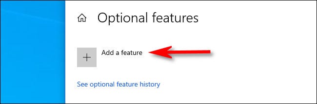 Dentro "Características opcionales," Haga clic en "Agrega una función."