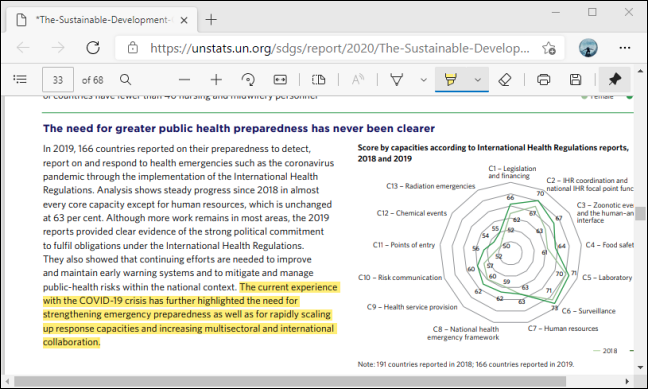 Resaltar texto usando la barra de herramientas PDF en Microsoft Edge