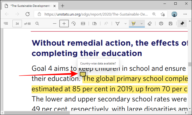 Comentar mapa flotante de burbujas en Microsoft Edge para archivos PDF