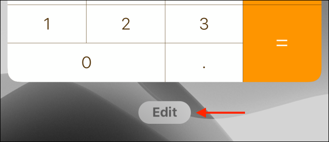 Toque el botón Editar en la pantalla de Widgets