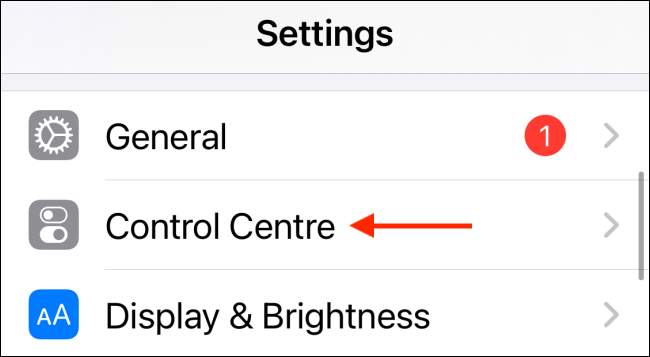 Elija el centro de control en la configuración