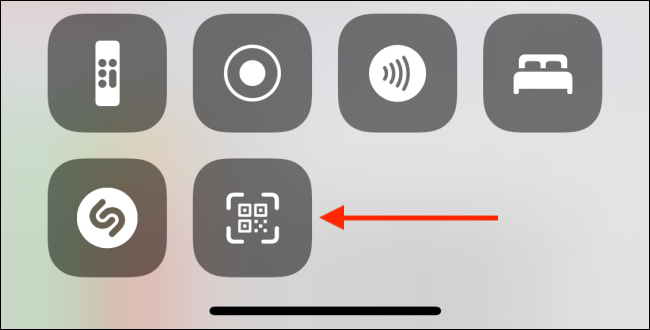 Presione el acceso directo del escáner de código desde el centro de control