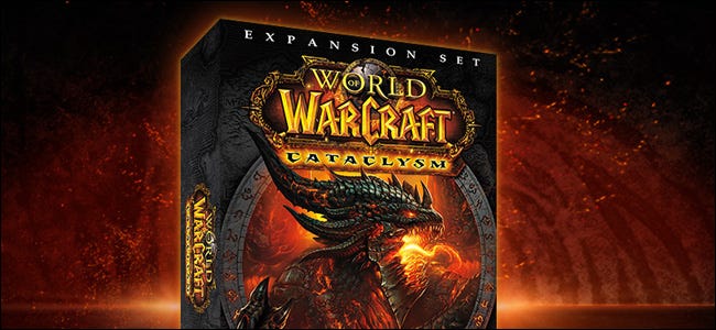 los "World of Warcraft: Cataclismo" gabinete de expansión en línea.