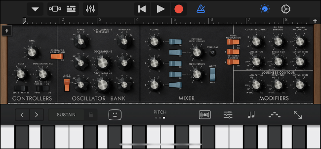 Uso de la unidad de audio clásica de Moog en GarageBand