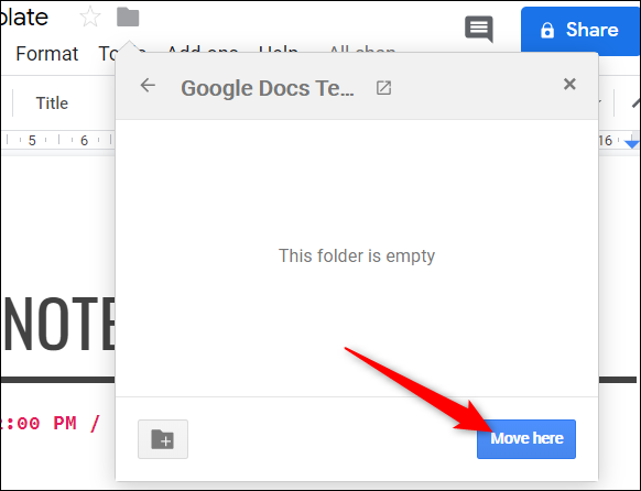 Haga clic en "Muevete aquí" para mover el archivo a esa carpeta.