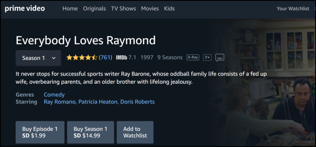 Amazon Prime Video Todo el mundo ama a Raymond