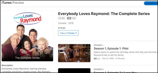 iTunes Todo el mundo ama a Raymond
