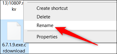 Haga clic con el botón derecho en el archivo y luego haga clic en "Rebautizar."