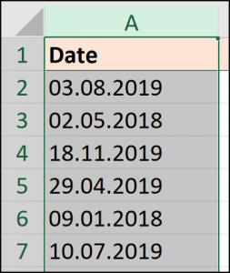 Fechas con separador de puntos