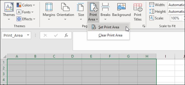 Excel - Área de impresión