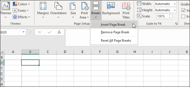 Excel: saltos de página