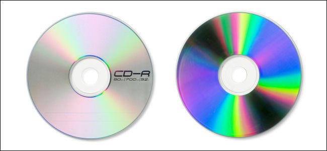 El anverso y el reverso de un CD-R.