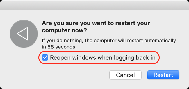 Desactive la reapertura de Windows al iniciar sesión para un inicio más rápido