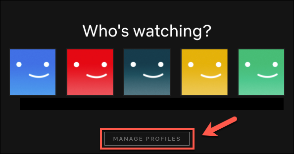 Haga clic en "Gestionar perfiles."
