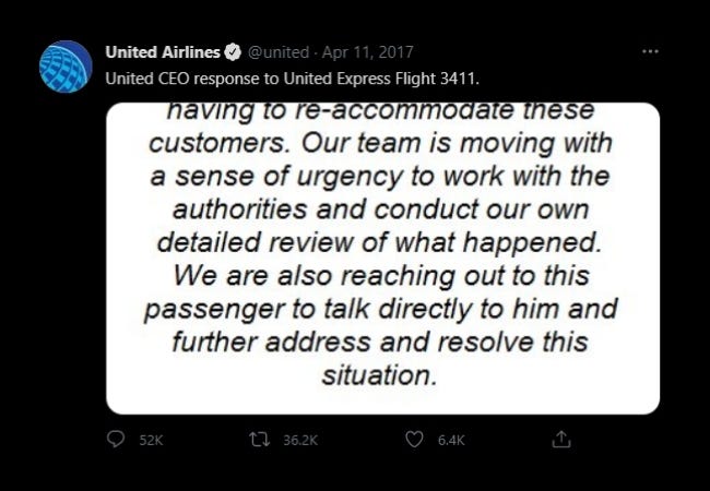 Respuesta del CEO de United Airlines