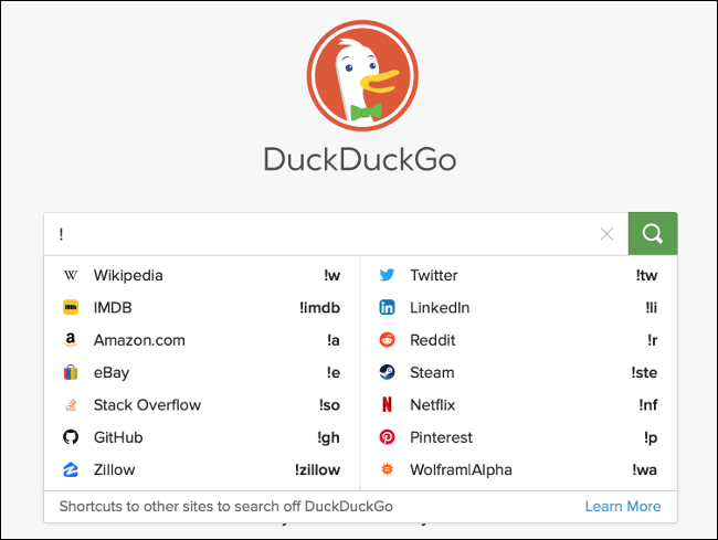 Uso de Bangs en DuckDuckGo para encontrar sitios web específicos