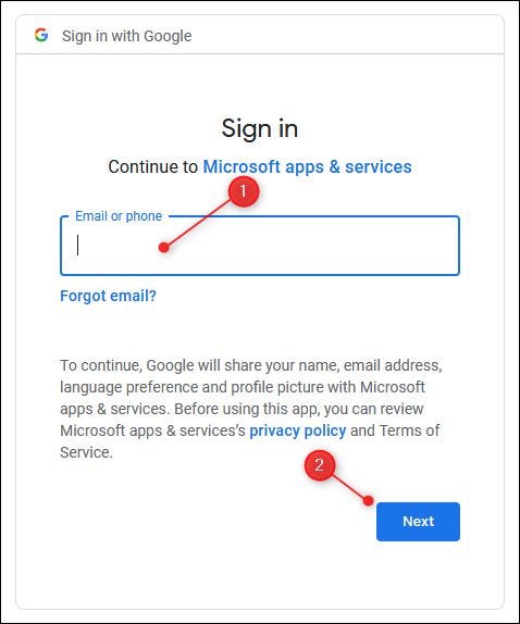 Campo de nombre de cuenta de Gmail.