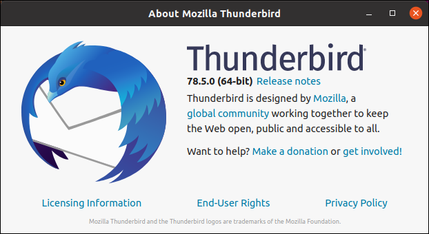 Thunderbird ayuda con el diálogo