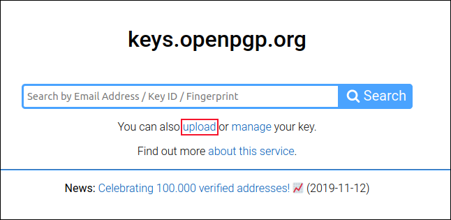 Repositorio central de claves OpenPGP