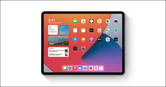 Un iPad de Apple con iPadOS 14