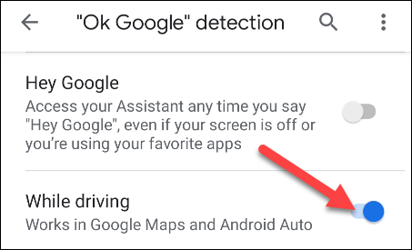 permitir la detección de ok google mientras conduces