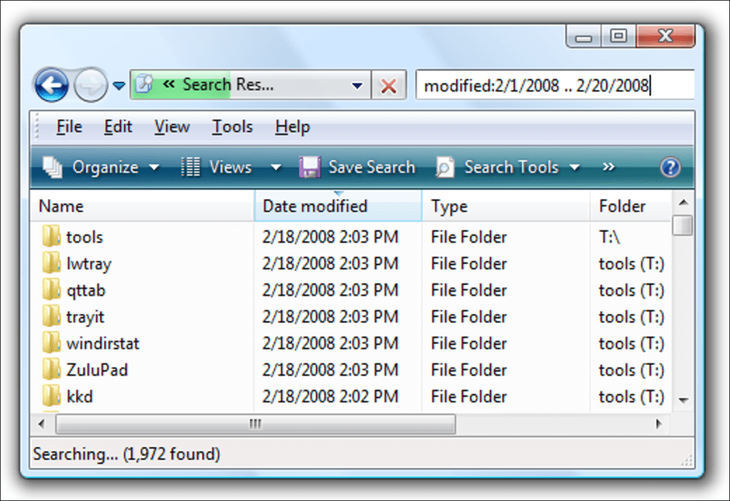 Cómo buscar archivos de un determinado rango de fechas en Windows Vista y 7
