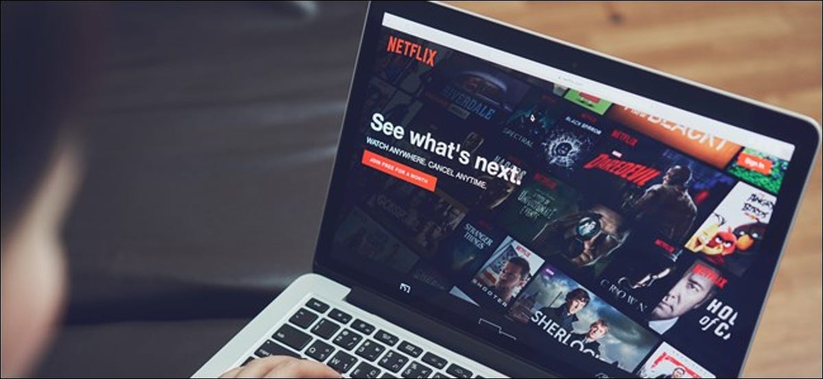 Netflix en una computadora portátil