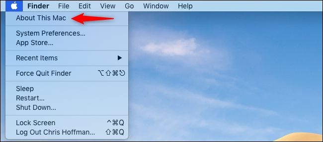 Abra Acerca de esta Mac desde la barra de menú de Mac.