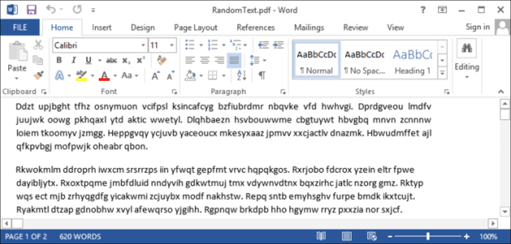 Cómo convertir texto de un archivo PDF a un documento editable de Word 2013