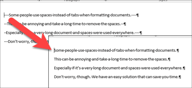 Cómo eliminar espacios iniciales y finales en líneas en Microsoft Word