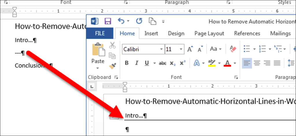 Cómo eliminar líneas horizontales automáticas en Word