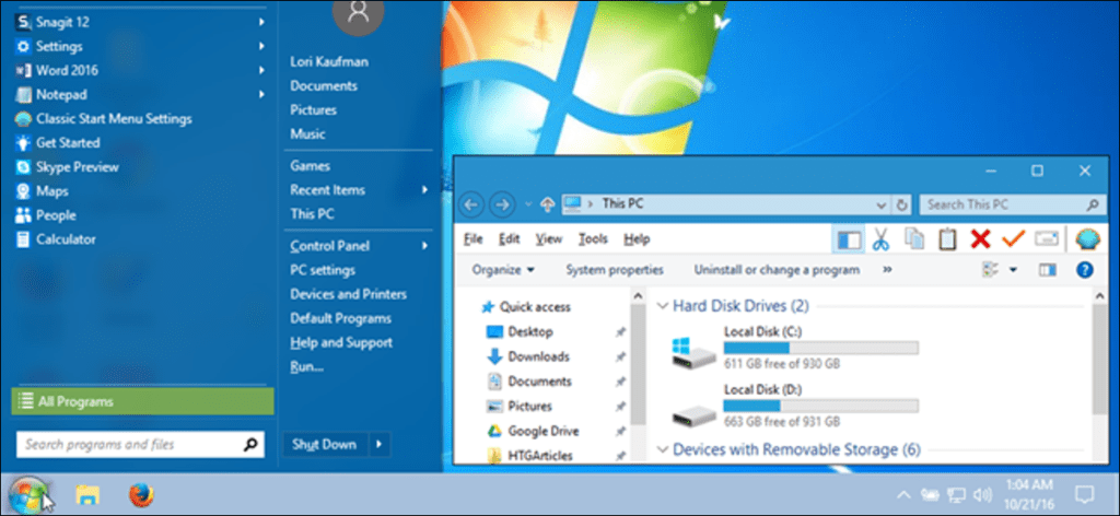 Cómo hacer que Windows 10 se vea y actúe más como Windows 7