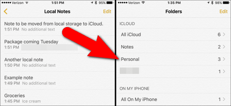 Cómo mover notas de «En mi iPhone» a iCloud