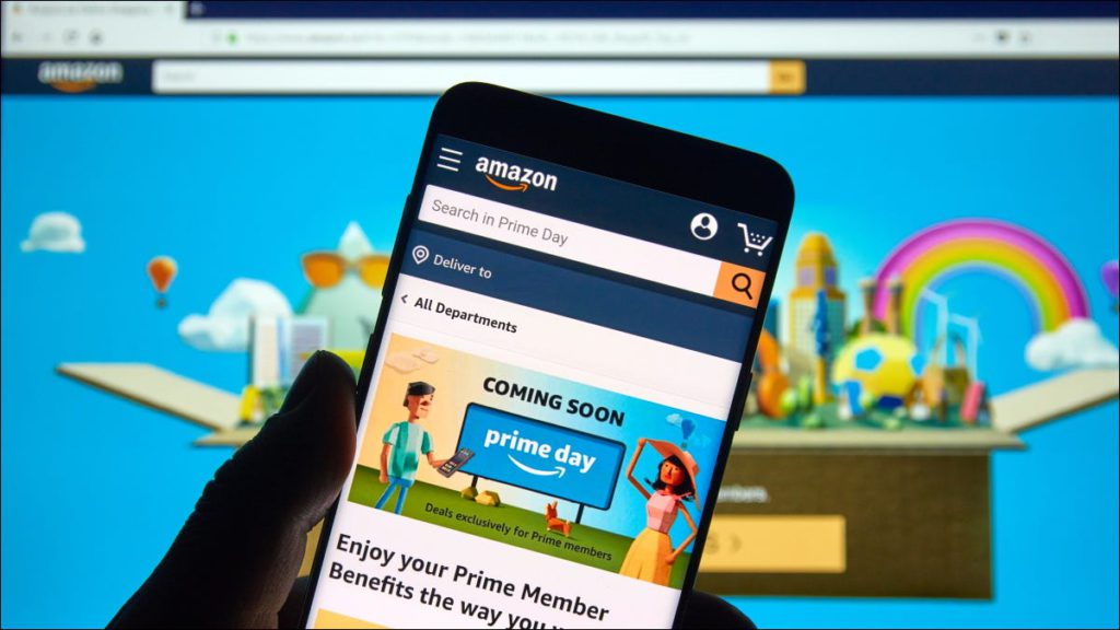 Una promoción de Amazon Prime que se muestra en un teléfono inteligente.